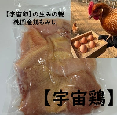 【特別便】純国産鶏もみじ『宇宙鶏』　1羽分(700~800g)冷凍真空パック